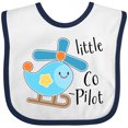 thumbnail image 3 of Inktastic Little Co-Pilot- Cute Helicopter Boys or Girls Baby Bib, 3 of 4