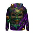 thumbnail image 4 of Sudadera con capucha para hombre, estilo casual, con cuello redondo, estampado, manga larga, blusa de poliéster, 4 of 5