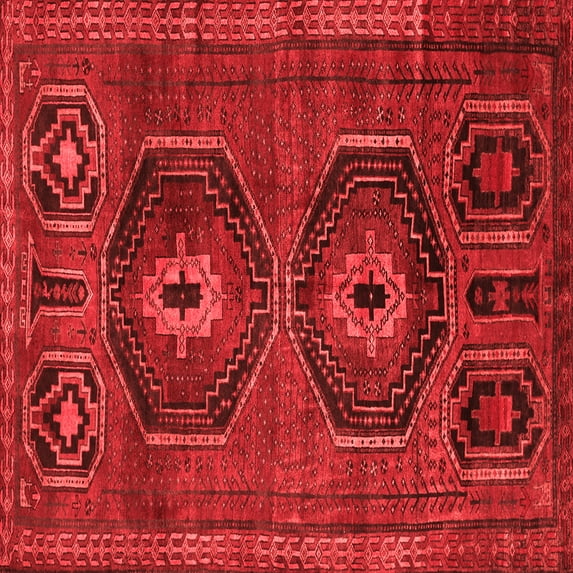 Ahgly Company Indoor Square Persian Red Traditional Area Rugs, 5' Square