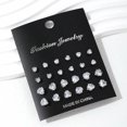 thumbnail image 1 of 12 pares de aretes decorativos de circonita lujosos, simples, brillantes y cuidadosos son adecuados para regalos a fiestas y parejas., 1 of 5