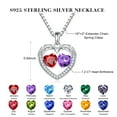 thumbnail image 2 of Turandoss Heart Birthstone Necklace for Women 925 Sterling Silver Double Heart Birthstone Pendant CZ Trendy Jewelry Mothers Day Birthday Anniversary Valentines Day Gifts for Women Wife Her, 2 of 8