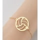 thumbnail image 3 of Nueva serie de accesorios deportivos, pulsera de diseño geométrico redondo hueco con motivos de voleibol y fútbol, 3 of 5