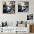 thumbnail image 4 of Designart "Tranquil Winter Scenes By The River" Landscape Lake River Floater Framed Wall Decor, 4 of 5