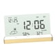thumbnail image 2 of Reloj despertador digital transparente con iconos meteorológicos, táctil, silencioso, pantalla grande para dormitorio Dorado, 2 of 8