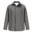 thumbnail image 5 of Button Up Shirt Men Long Sleeve Plaid Shirts Casual Collared Shirt Basic Fit Gingham Top White L, 5 of 6