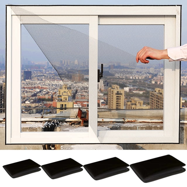Tyidzon Window Screens for House Windows Adjustable Diy Window Screen for House Window Patio Black, 59x59 Inch