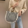 thumbnail image 4 of Bolso de mujer Bolso bandolera de lona de tamaño pequeño y mediano Bolso de trabajo diario negro, 4 of 5