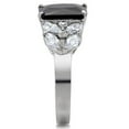 thumbnail image 5 of High polished (no plating) Stainless Steel Ring with AAA Grade CZ in Jet for Women Jet Stone Color Style TK182 Size 5, 5 of 5