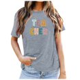 thumbnail image 2 of Ladies Fun Graphic T Shirt Cute Cartoon Printed T Shirt Color, 2 of 4