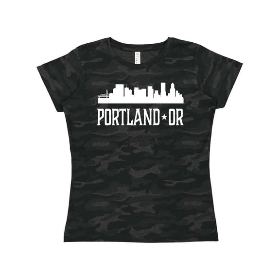 Inktastic Portland Oregon Skyline or Cities Women's T-Shirt