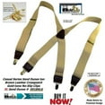 thumbnail image 2 of HoldUp Brand XL Tan Casual Series Suspenders in X-back and Patented Gold Clips for the big and tall man, 2 of 4
