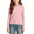 thumbnail image 7 of Acaics Girls' Long-Sleeve Layering T-Shirt: Solid-Color Modal Long-Sleeve Crew Neck Casual High-Neck Top, Ages 1–13, 7 of 7