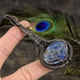 thumbnail image 4 of Natural Sodalite Gemstone Handmade Copper Wire Wrap Gift Pendant 3.94, 4 of 5