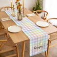 thumbnail image 6 of Easter Cotton Linen Table Runner for Dining Kitchen, Colorful Checkered Plaid Spring Gingham Textured Wedding Outdoor Party Tablerunners, Dresser Scarf Coffee Tablecloth Runners 13x72 Inches, 6 of 9