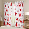 thumbnail image 2 of Manfei Red Reindeer Print Black Out Curtains for Kids, Cartoon Christmas Tree Curtains Pack of 2 (42x63 Each), Winter Snowflake Bedroom Curtains, Curtains and Drapes Decor, 2 of 6