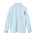 thumbnail image 4 of Linfrsh Toddler Girl Long Sleeve Shirts Girls Long Sleeve Shirts Soft Cotton Long-Sleeve T-Shirts Tagless Basic Tees for Teen Girls Youth Light Blue,11-12 Years, 4 of 7