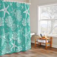 thumbnail image 6 of Marine Life Shower Curtains for Bathroom, Starfish Coral Shell Gradient Green Ocean Washable Fabric Shower Curtain with Hooks Waterproof Bathroom Decor Sets, 48 x 72 Inches, 6 of 9