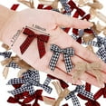 thumbnail image 3 of Christmas Mini Plaid Bows Burlap Bows Christmas Buffalo Plaid Bows Gingham Ribbon Bows Ornament for Christmas Tree Crafts Home Decoration DIY Making, 3 of 6