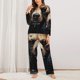 thumbnail image 2 of Balery Urban Bear With Headphones Conjunto de Pijama con Estampado para Mujer, Conjunto de Dos Piezas con Manga Larga, Ropa de Dormir Suave con Bolsillos, Pijamas Cómodos-XX-Large, 2 of 7