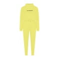 thumbnail image 4 of Sweatsuits 2PC Sets for Women Fall Winter Long Sleeve Casual Loose Drawstring Zip Front Hooded Sports Daily Hoodie Set,Yellow 2,M, 4 of 6