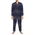 thumbnail image 3 of Honeii Sunflowers Pattern Mens Pajamas Set,2pcs Men's Lounge Long Sleeve Sleep Shirt and Pajama Bottoms Sleepwear Set,Mens Pjs Sets-Large, 3 of 7
