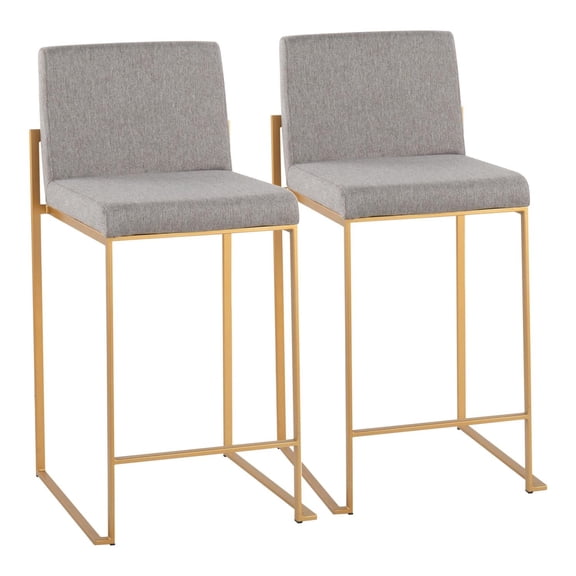 Lumisource Fuji Set Of 2 Counter Stool With Gold Steel Finish B26-FUJIHB AUFGY2