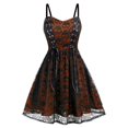 thumbnail image 1 of Women's Skull Print Goth Dress 2022 Halloween Camisole Punk Dress Lace Spaghetti Strap Steampunk Dress Goth Clothes, 1 of 5