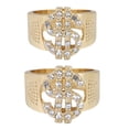 thumbnail image 1 of Miangastore Knuckle Rings For Men Golden Alloy Rhinestone 2Pcs 1.1x1x0.8In, 1 of 8