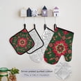 thumbnail image 5 of Christmas Colored Pattern Elegant Texture Apron Set with Oven Mitts Pot Holders Set of 5 Kitchen Stuff Accessories, 5 of 6