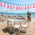 thumbnail image 5 of 12 Pcs Summer Pool Party Decorations Pink White Beach Ball Paper Lanterns 8 Inch Summer Luau Themed Hanging Decor for Hawaiian Home Birthday Baby Shower Wedding Engagement Outdoor Indoor, 5 of 7