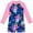 Pink, variant on Hienoo Toddler Girls One-Piece Swimsuit Quick Dry Tropical Print Long Sleeve Rash Guard Bathing Suit