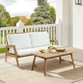 thumbnail image 6 of LuxenHome Outdoor Acacia Wood Coffee Table and Loveseat with Cushions, 6 of 6
