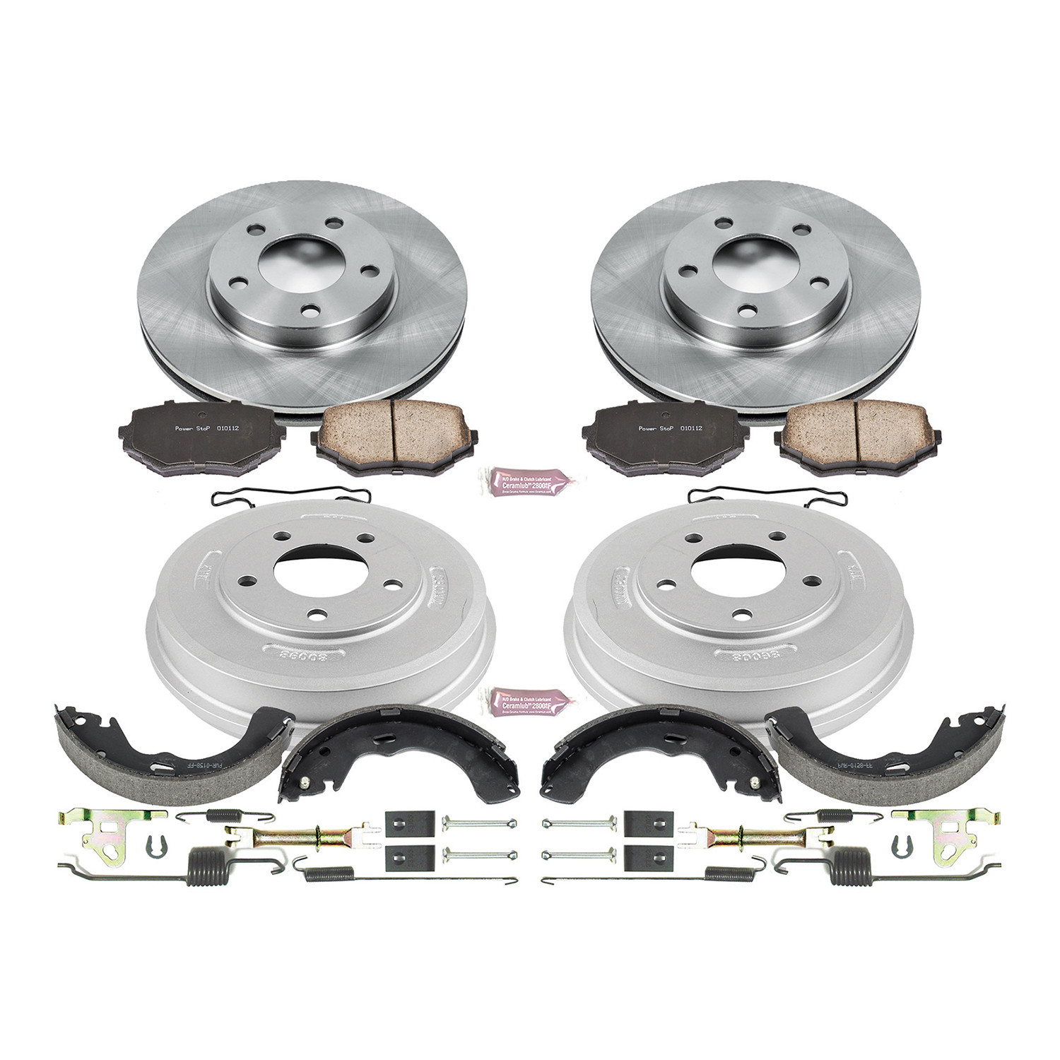 Power Stop Front and Rear Stock Replacement Drum and Shoe Kit KOE15209DK