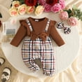 thumbnail image 2 of mgoYE Newborn Infant Baby Girl Clothes Fall Winter Long Sleeve Bubble Romper Plaid Bow One Piece Jumpsuit Cute Outfits, 2 of 9