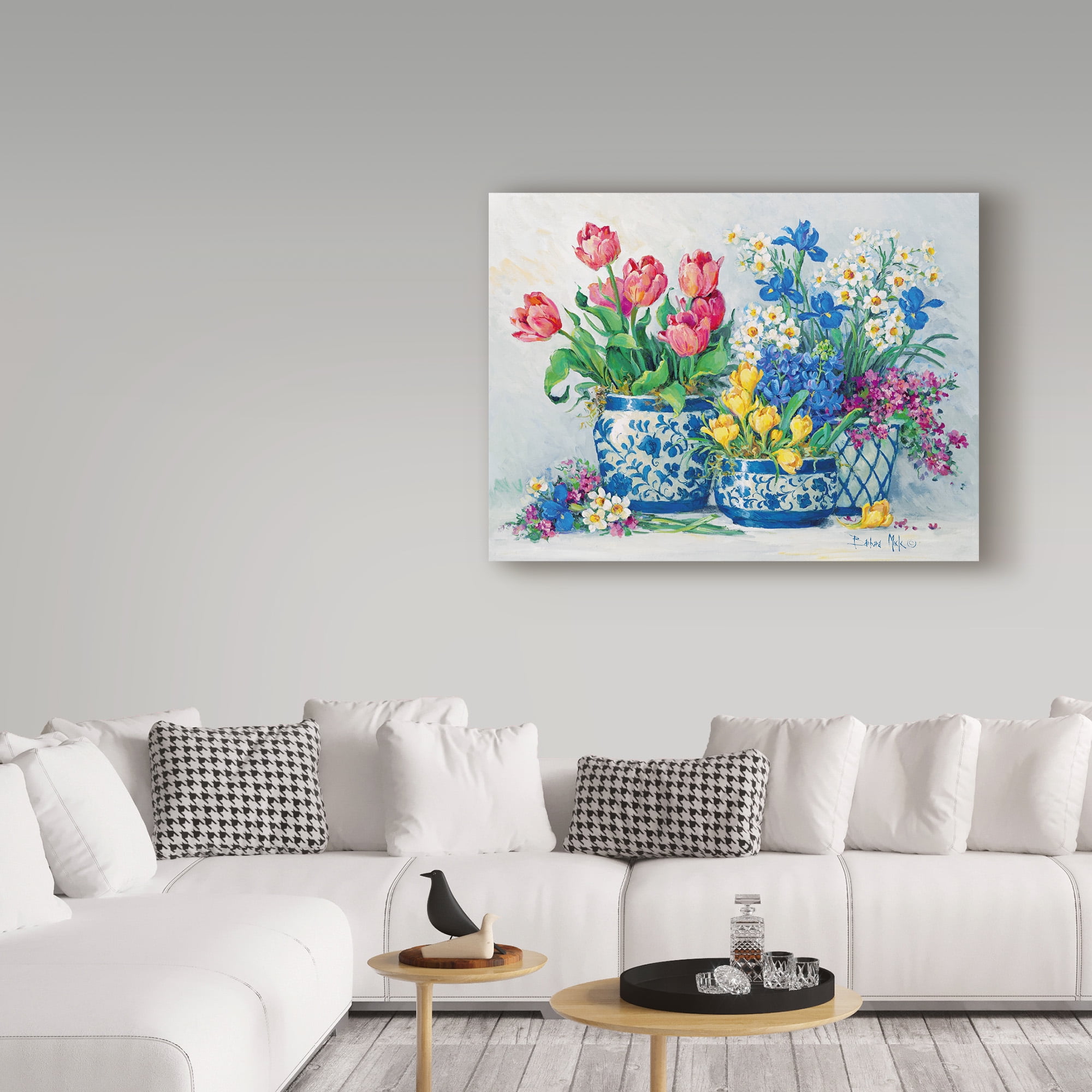 Trademark Fine Art ' Spring Garden in Blue' Canvas Art by Barbara Mock