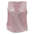 thumbnail image 4 of Tank Tops for Women Camisole Fashion Sequin Elegant V Neck For Party Club Evening Dress Night Out Wear Sleeveless Basic Casual Undershirt, 4 of 4
