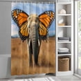 thumbnail image 5 of Funny Elephant Shower Curtain, 72" x 72", Elephant with Butterfly Ears Grassland Waterproof Bathroom Curtain Washable Shower Curtain Set with 12 Hooks, 5 of 8