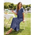 thumbnail image 3 of Ekouaer Women's Full Length Short Sleeve Nightgown, 3 of 6