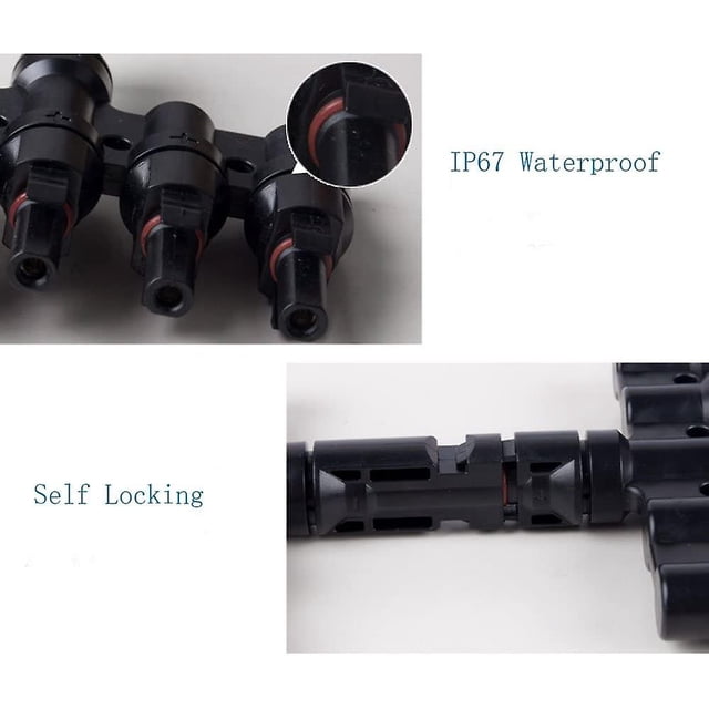 Nuevo 1 par de conectores de rama T de Panel Solar, Cables de interruptor de acoplador, 1 macho a 5 hembra (m/5f) y 1 hembra a 5 macho (f/5m) Banban ShuxiuWang 9024715395320