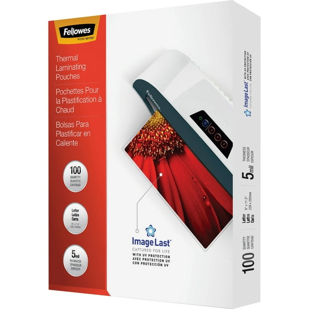 Fellowes Thermal Laminating Pouches, ImageLast, Jam Free, Letter Size