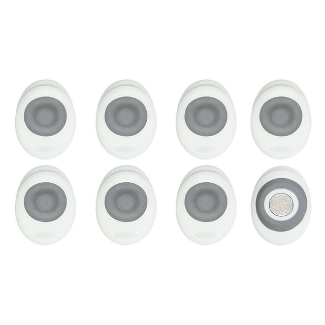 Miniclips magnéticos OXO Good Grips (paquete de 8), blanco/gris