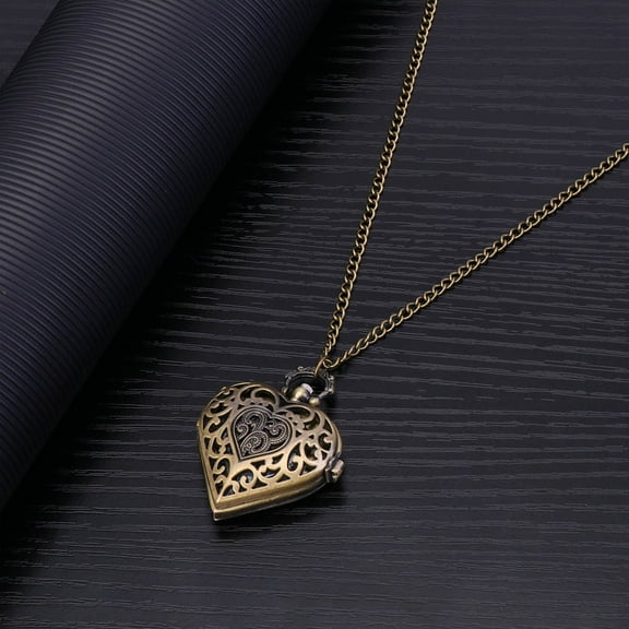 WHAMVOX Exquisite Retro Pocket Watch for Decoration Made of Durable Alloy and Quartz in Coffee Color