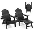 thumbnail image 1 of Gymax 2 Pcs Chaise Adirondack Pliante Hanches Chaise de Foyer avec Dossier Réglable Noir, 1 of 10