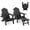 Black, variant on Gymax 2 PCS Folding Adirondack Chair HIPS Fire Pit Chair w/ Adjustable Backrest Brown