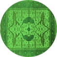 thumbnail image 1 of Ahgly Company Indoor Round Oriental Green Industrial Area Rugs, 3' Round, 1 of 4