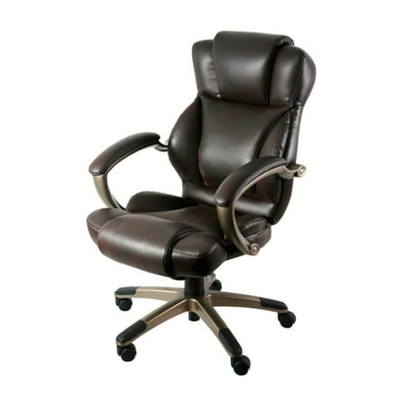 Black Executive High Back Leather Office Chair With Champagne Black Executive High Back Leather Office Chair With Champagne Finished Base