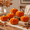 Orange-6pcs-Resin, variant on 6fall Pumpkin Decor Small Orange Flocked Figurine