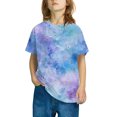 thumbnail image 2 of Zpanxa T-Shirts pour Filles Imprimé Stylé Col Rond Manches Courtes Été Décontracté Haut en Coton 7-8 Ans, 2 of 4