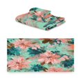thumbnail image 2 of 3 Piece Bath Towels Set Bath Towel, Hand Towel and Face Towel for Bathroom, Gym, Hotel Pink Abstract Floral Patterns, 2 of 8