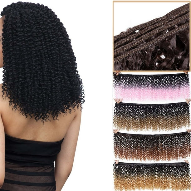 S-noilite 8 inch Weave Hair Extension Afro Kinky Curly Weft Hair Weave Bundles Synthetic Braid Hair Mambo Twist Ombre Hair for Women Natural black-120g S-noilite 8 inch Weave Hair Extension Afro Kinky Curly Weft Hair Weave Bundles Synthetic Braid Hair Mambo Twist Ombre Hair for Women Natural black-120g
